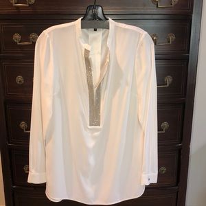 Lafayette 148 white, silk blouse size P